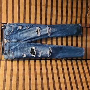 Bcbg black lace ripped jeans